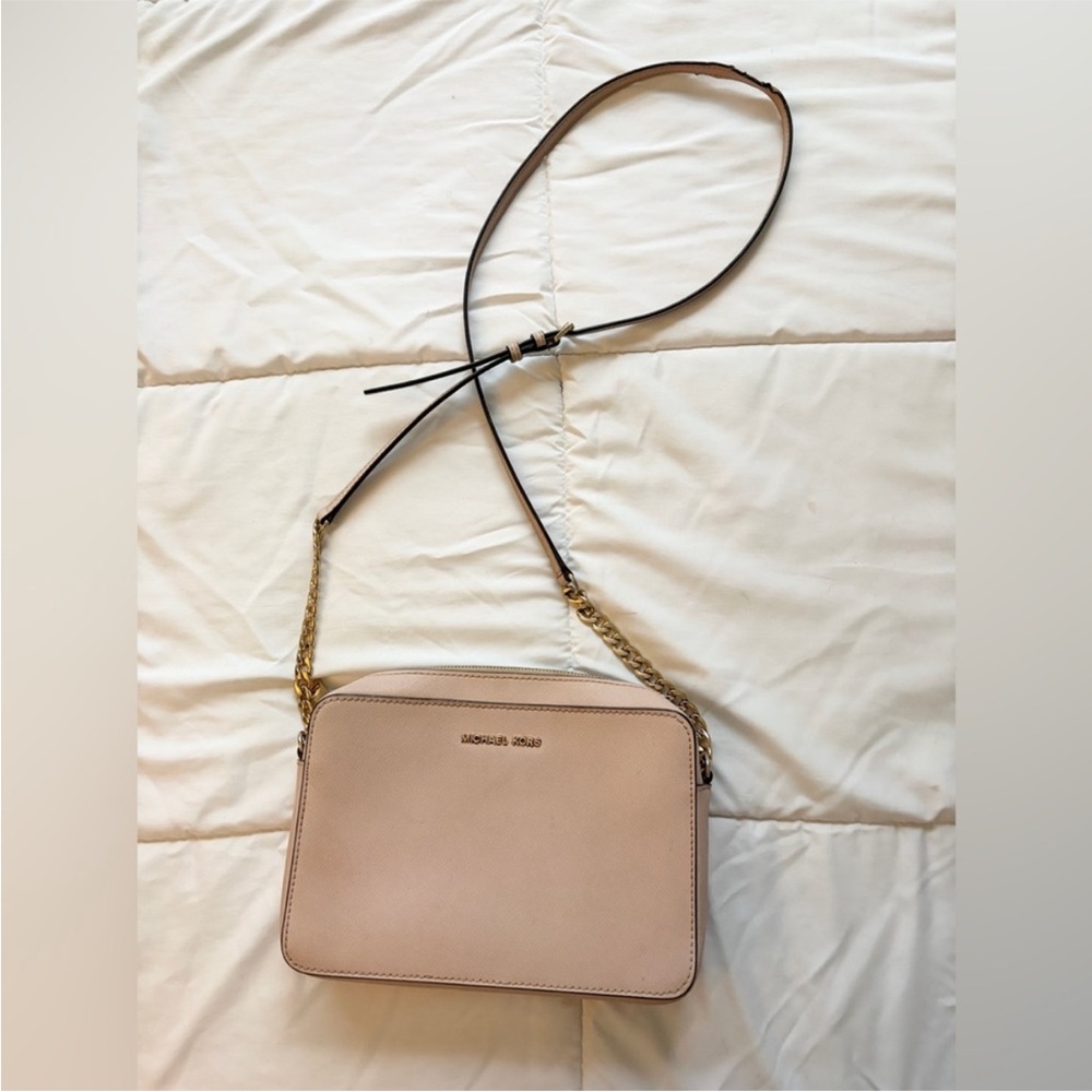 Michael Kors Pink Crossbody Bag with Gold Chain